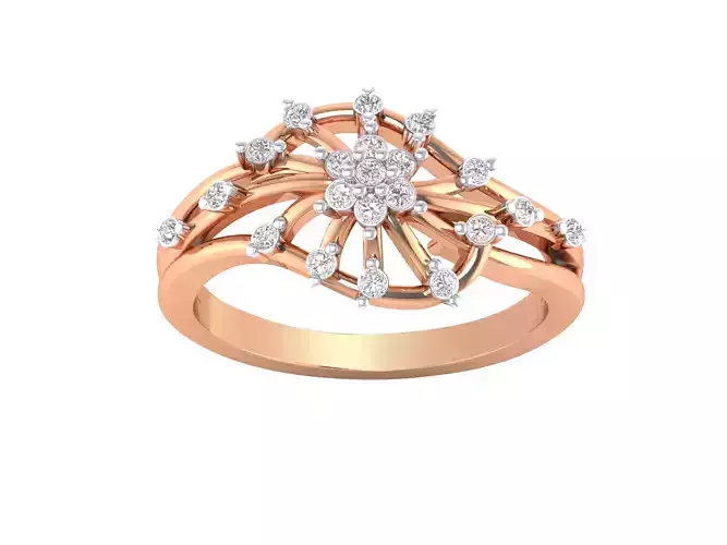 Women Wedding Engagement Ring STL OBJ FBX Renders Details