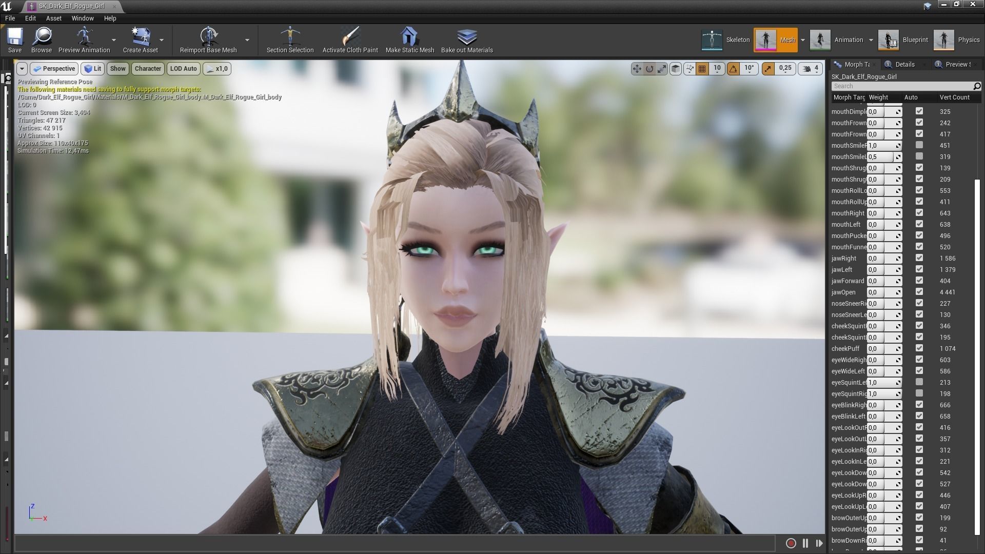 Dark Elf Rogue Girl Low-poly 3D model_14