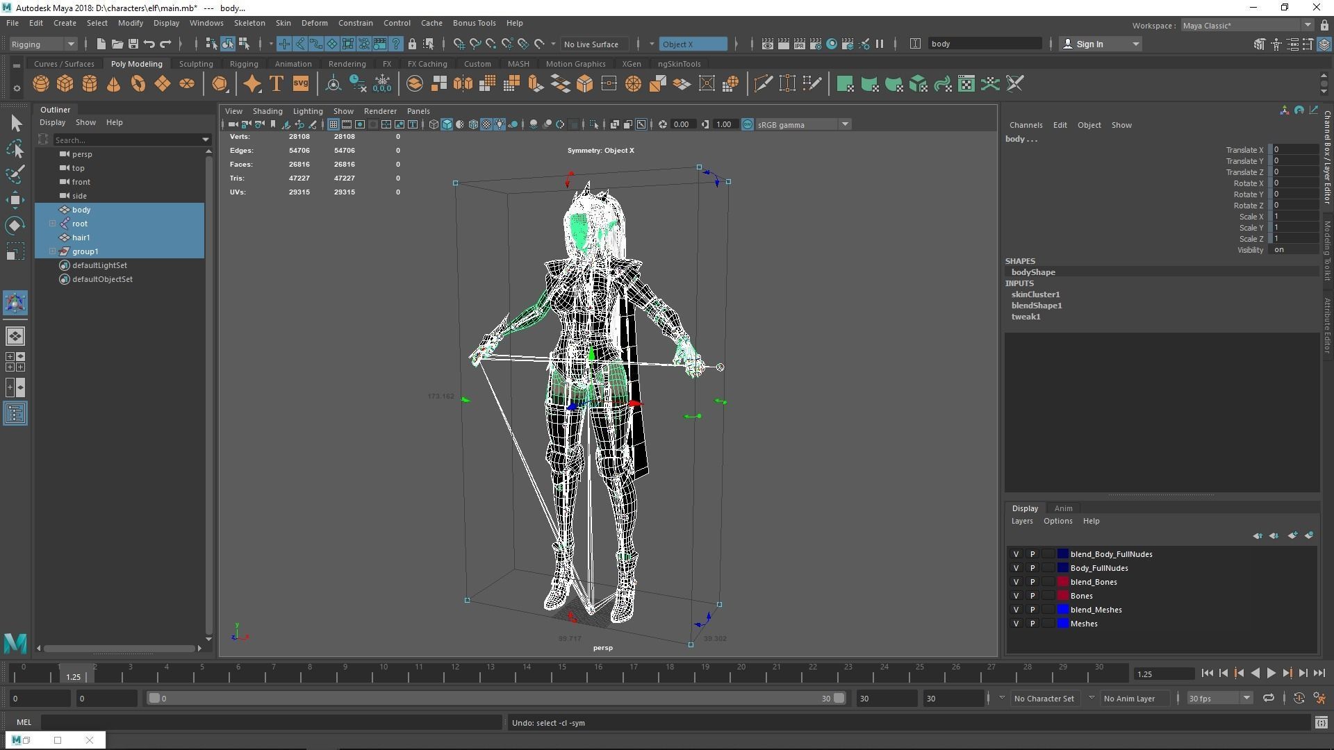 Dark Elf Rogue Girl Low-poly 3D model_15
