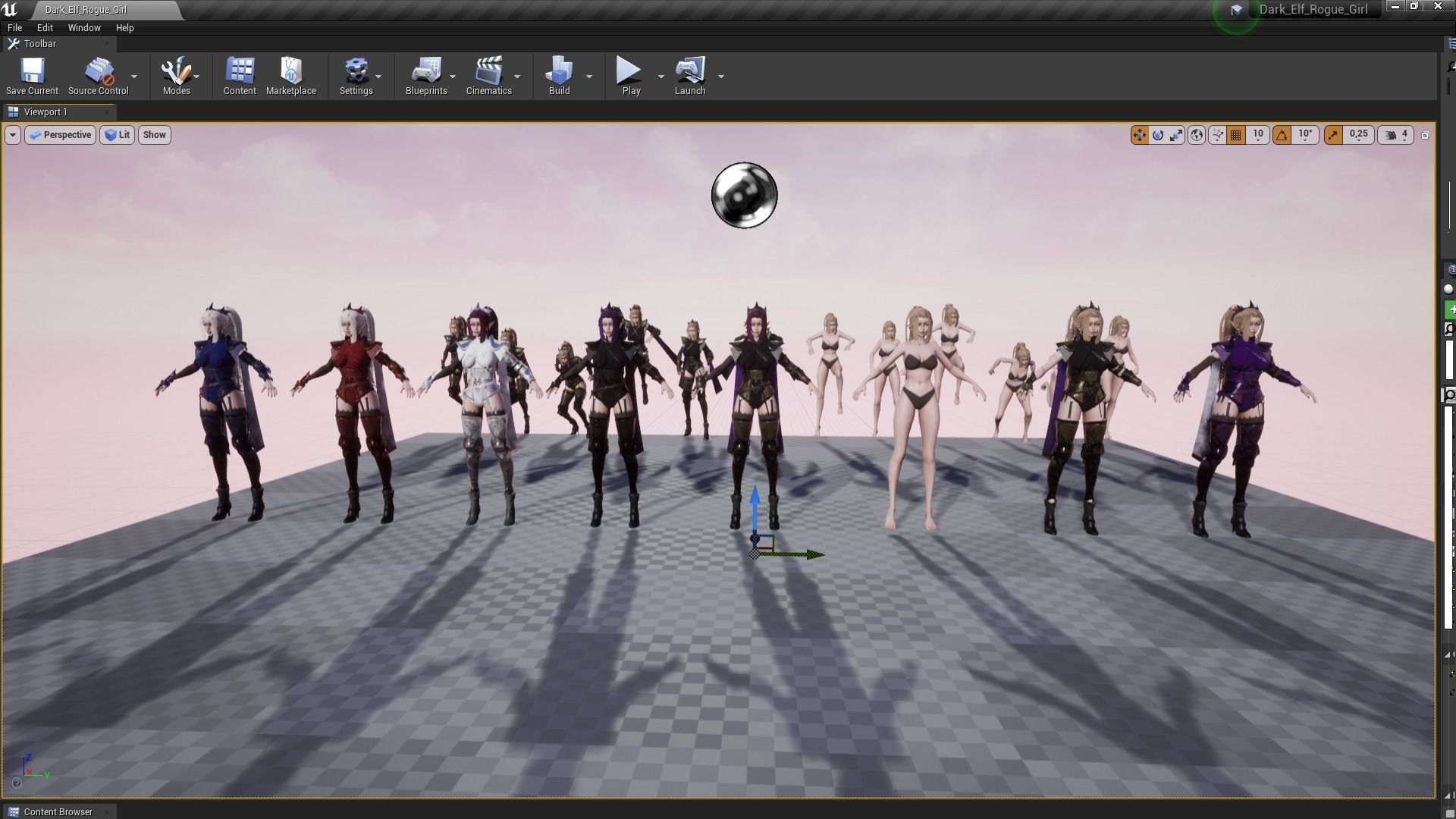 Dark Elf Rogue Girl Low-poly 3D model_8