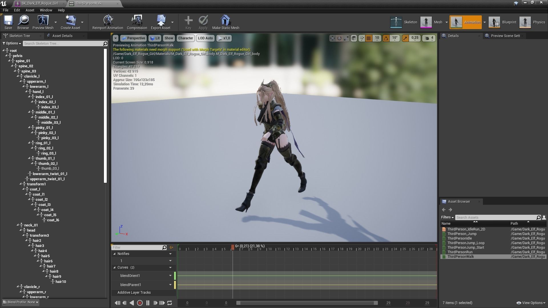 Dark Elf Rogue Girl Low-poly 3D model_13