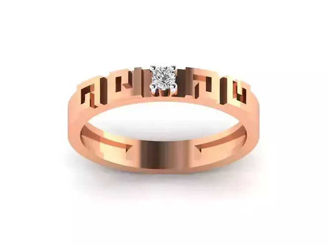 Women Solitaire Engagement Ring STL OBJ FBX Renders Details