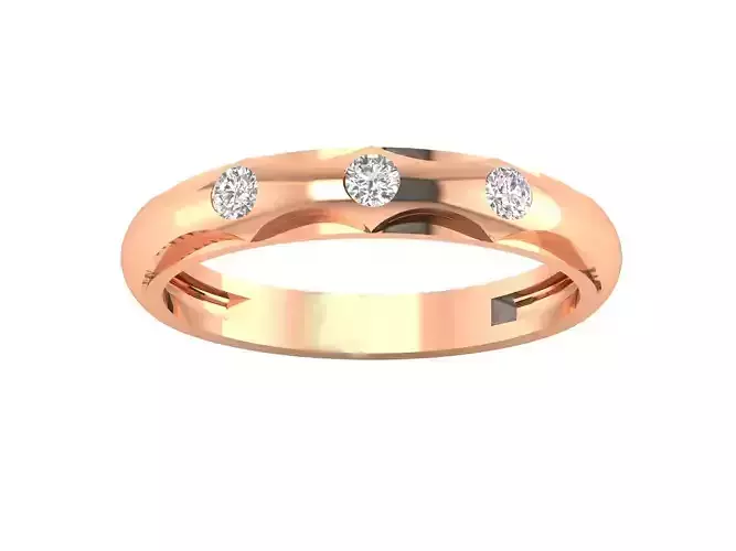 Women Band Ring STL OBJ FBX Renders Details