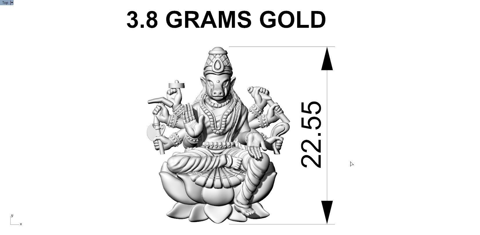 VARAHA AVATAR PENDENT 3D print model_7