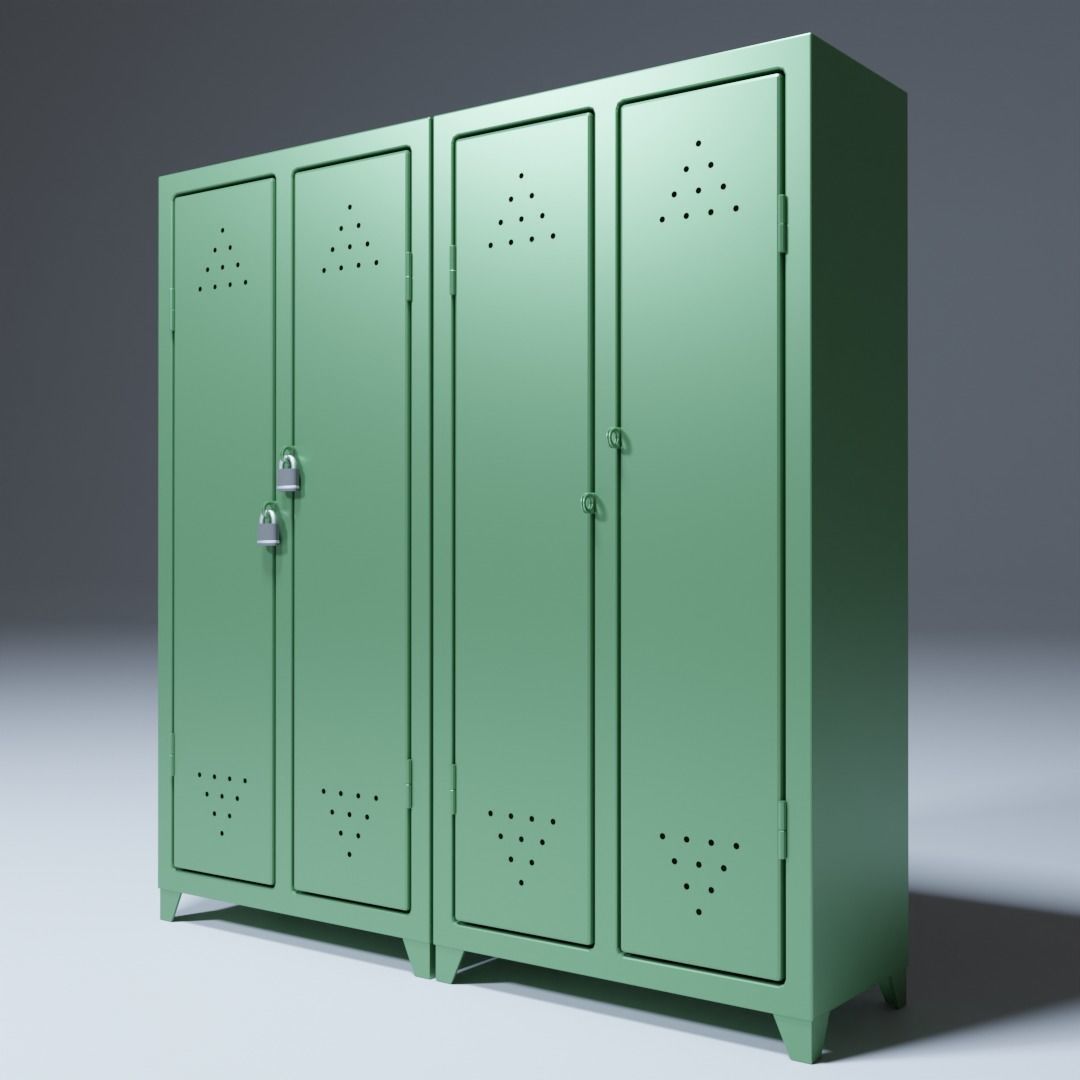 Locker for changing room 3D model_5