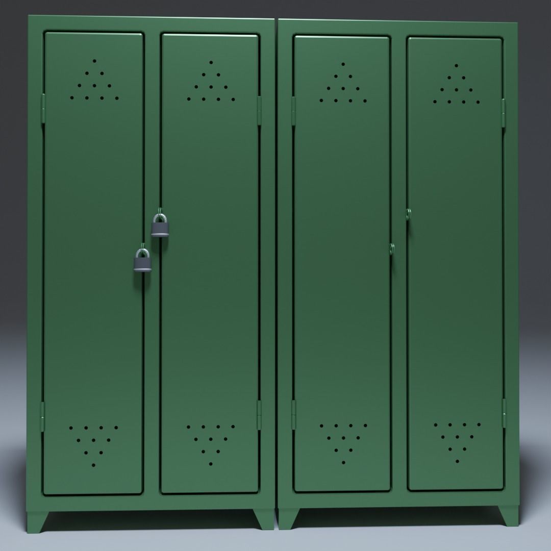 Locker for changing room 3D model_1