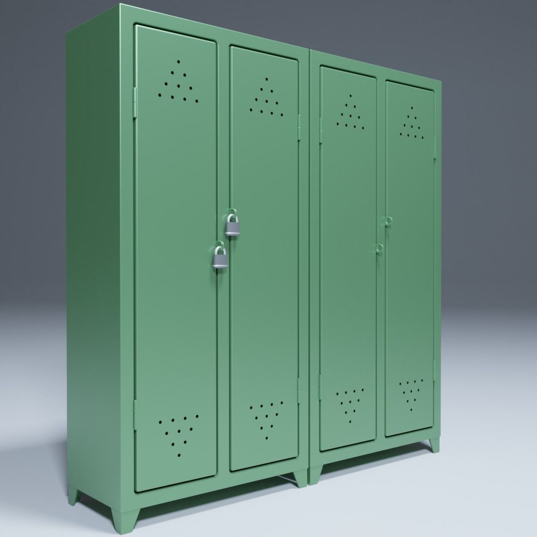 Locker for changing room 3D model_4