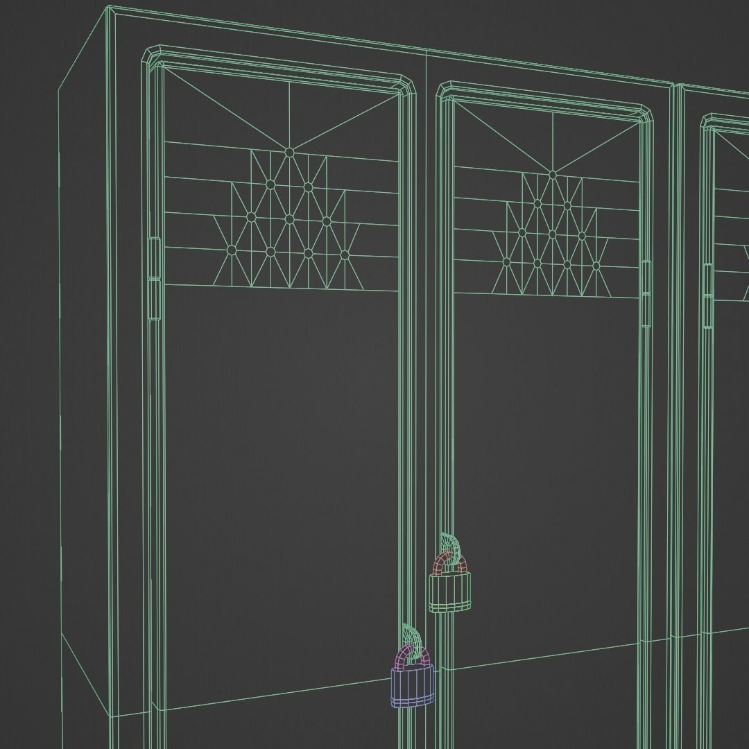 Locker for changing room 3D model_3