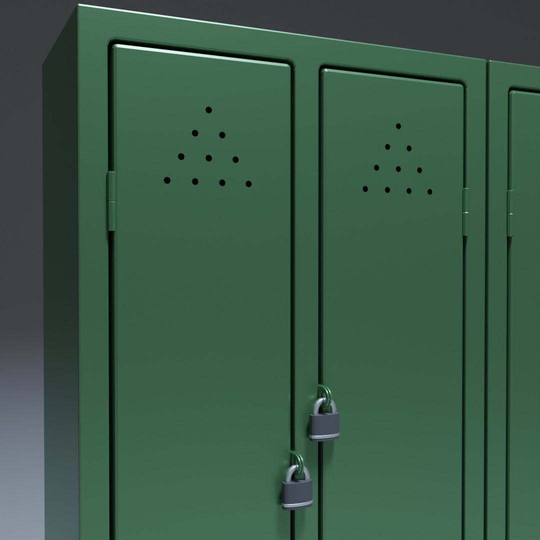 Locker for changing room 3D model_2