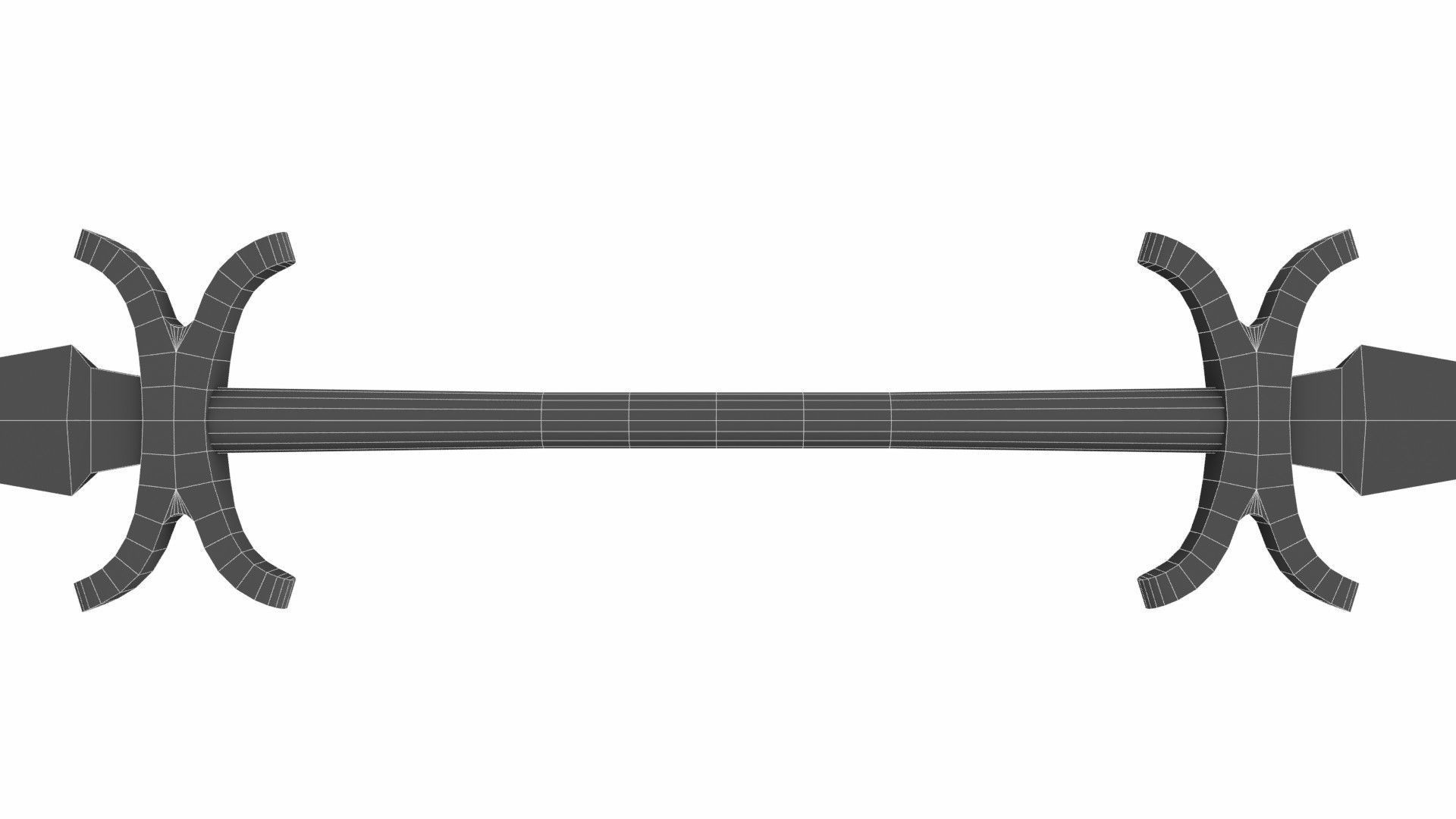 Double sword Low-poly 3D model_7