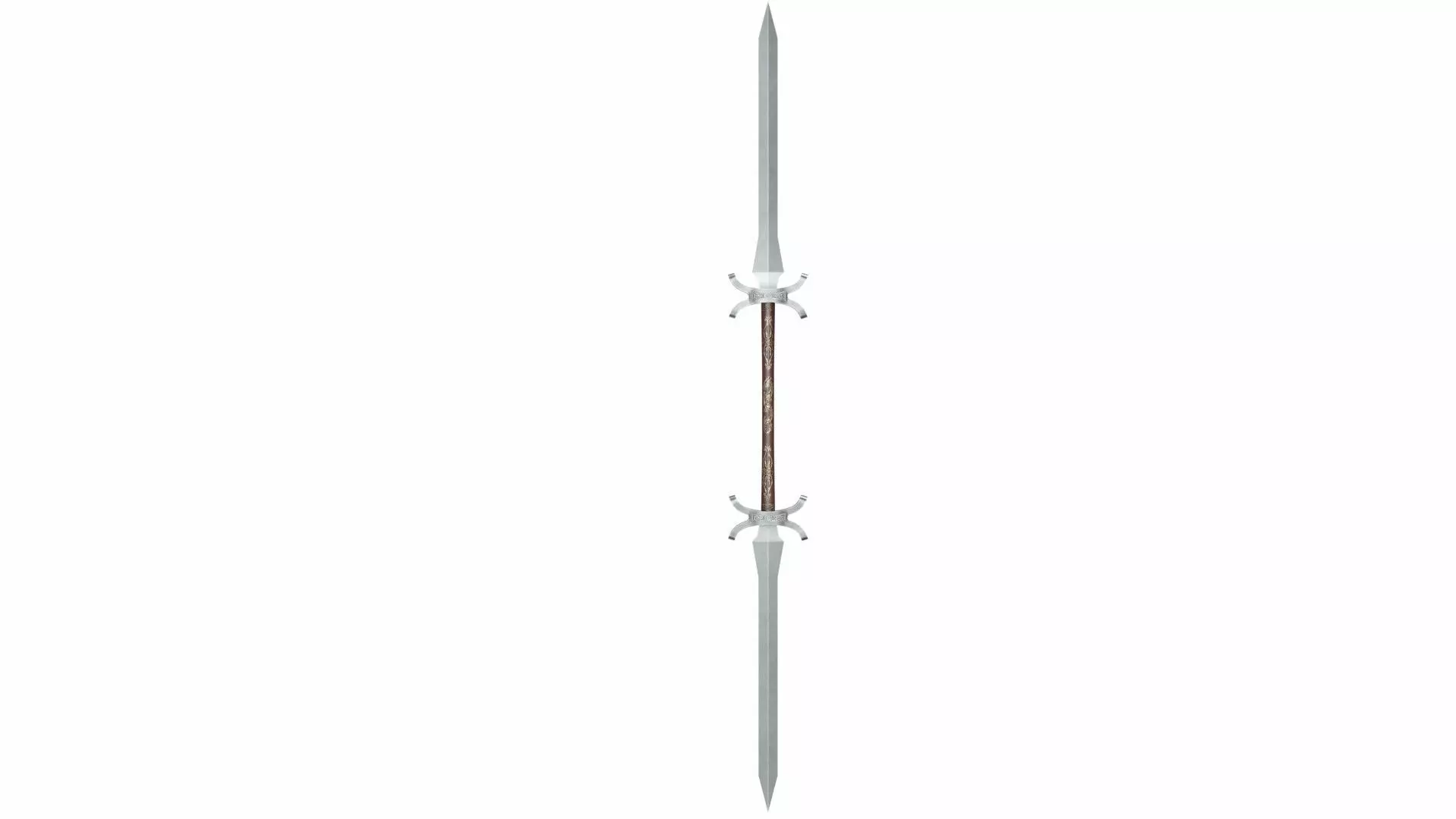 Double sword Low-poly 3D model_0