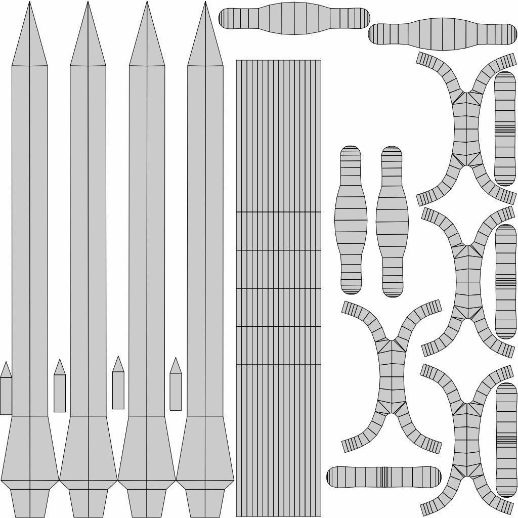 Double sword Low-poly 3D model_5