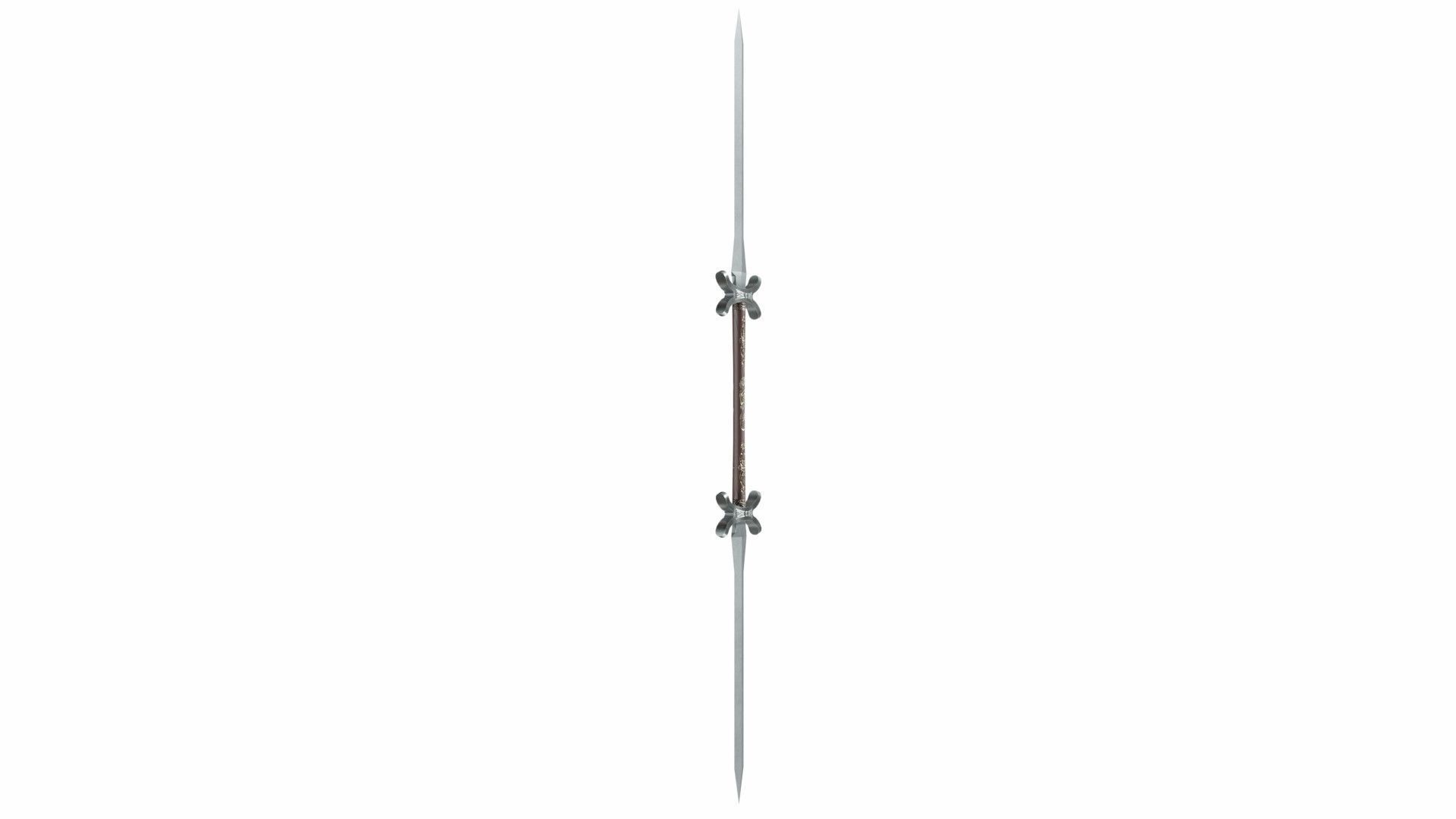 Double sword Low-poly 3D model_3