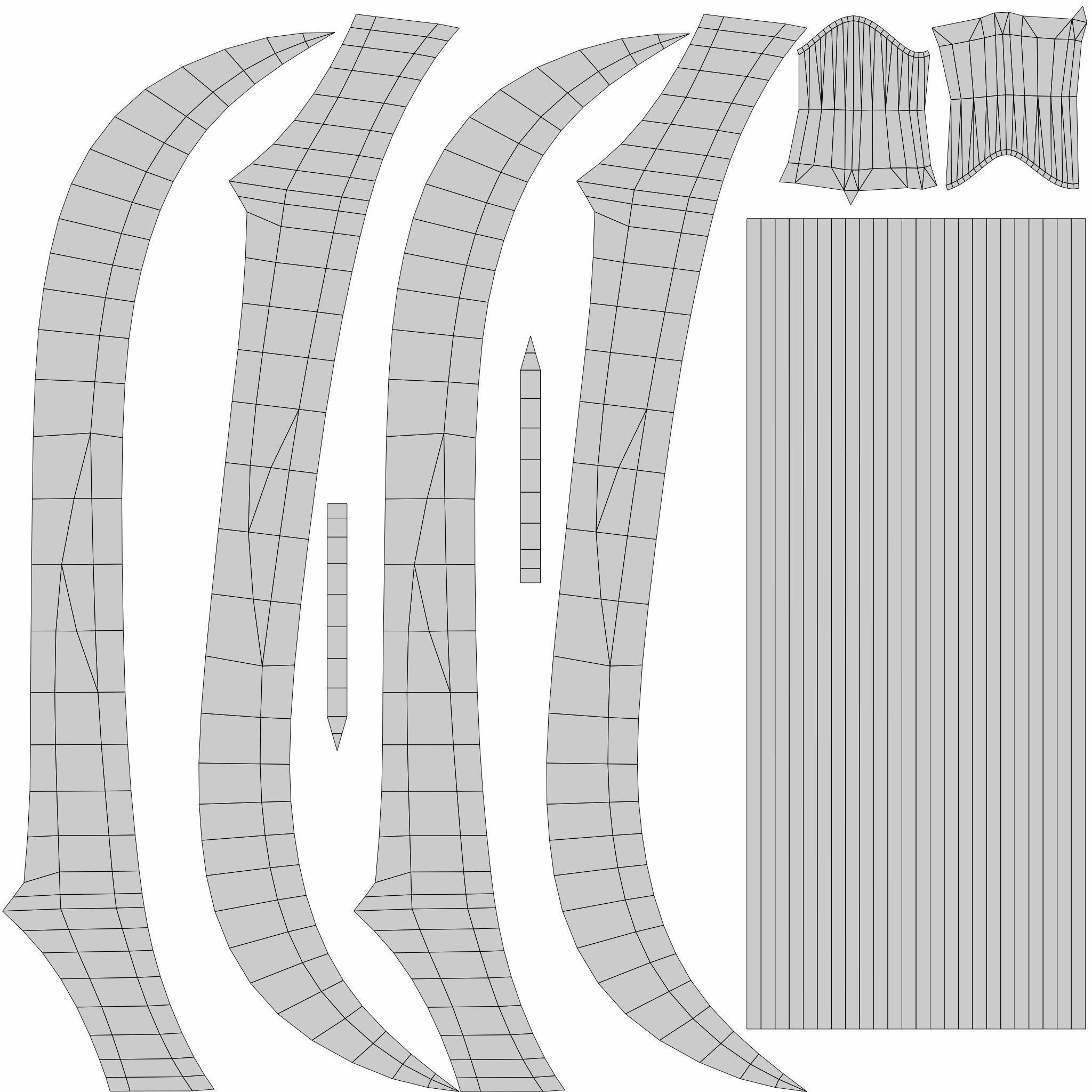 Double sword 2 Low-poly 3D model_5