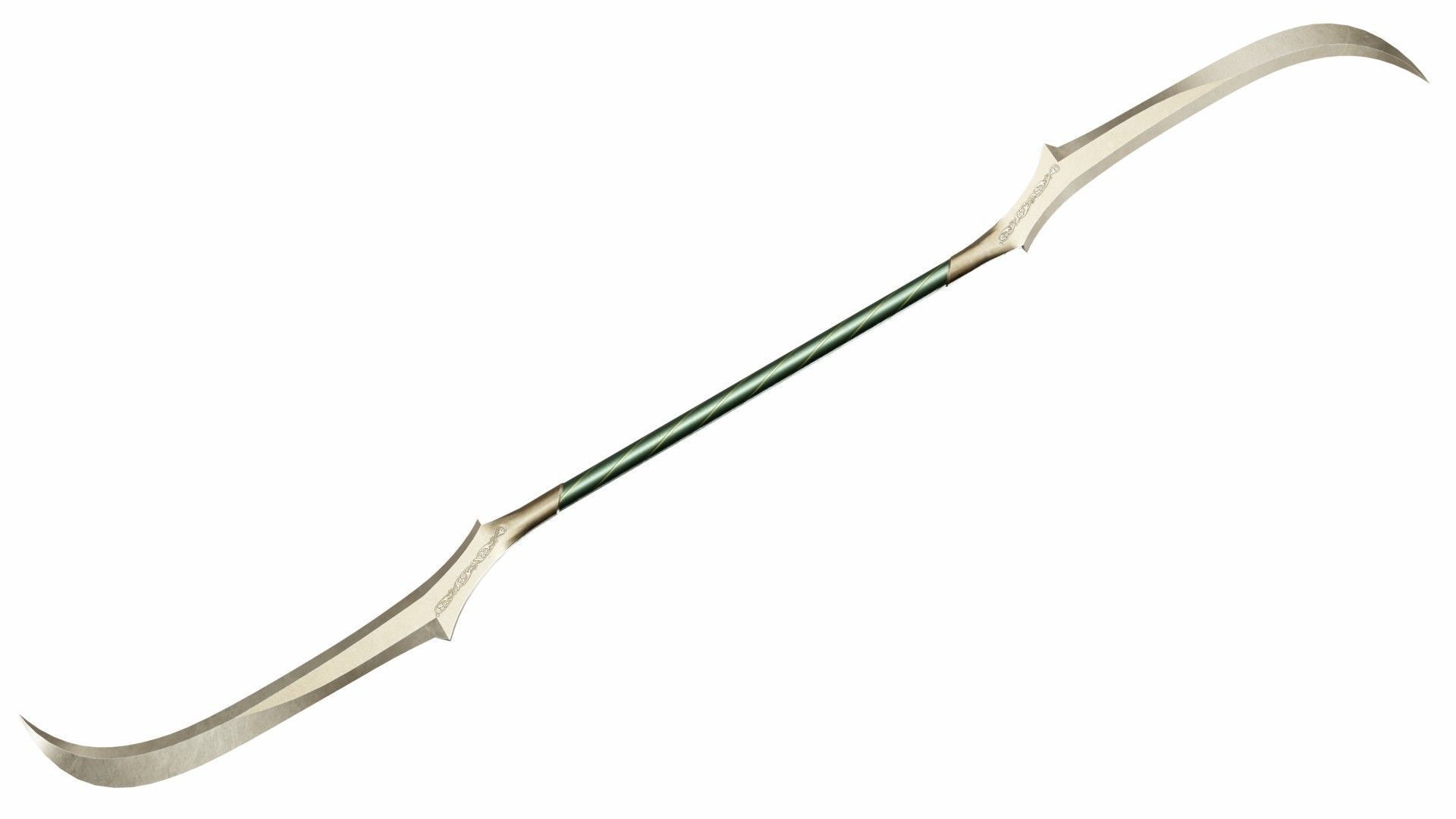 Double sword 2 Low-poly 3D model_2