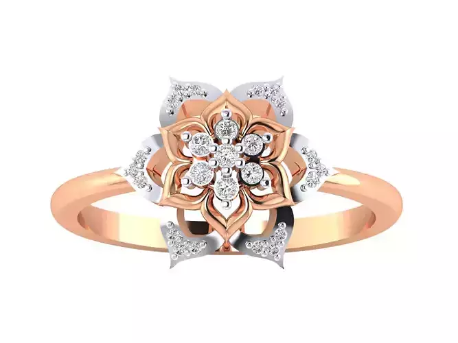 Women Flower Ring STL OBJ FBX Renders Details