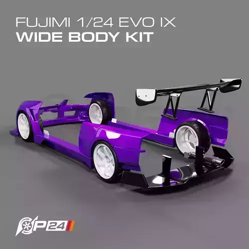 Fujimi Mitsubishi Evo IX custom wide body kit 3D print model