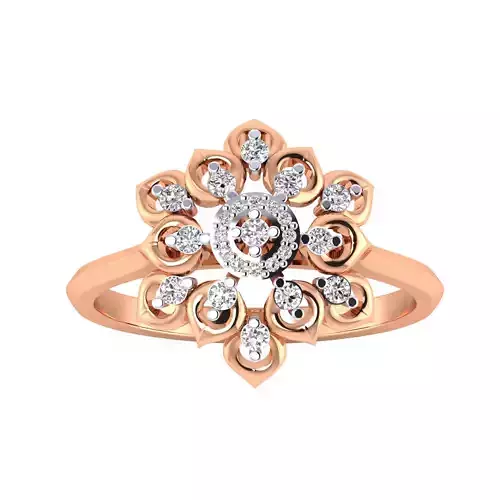 Women Flower Ring STL OBJ FBX Renders Details