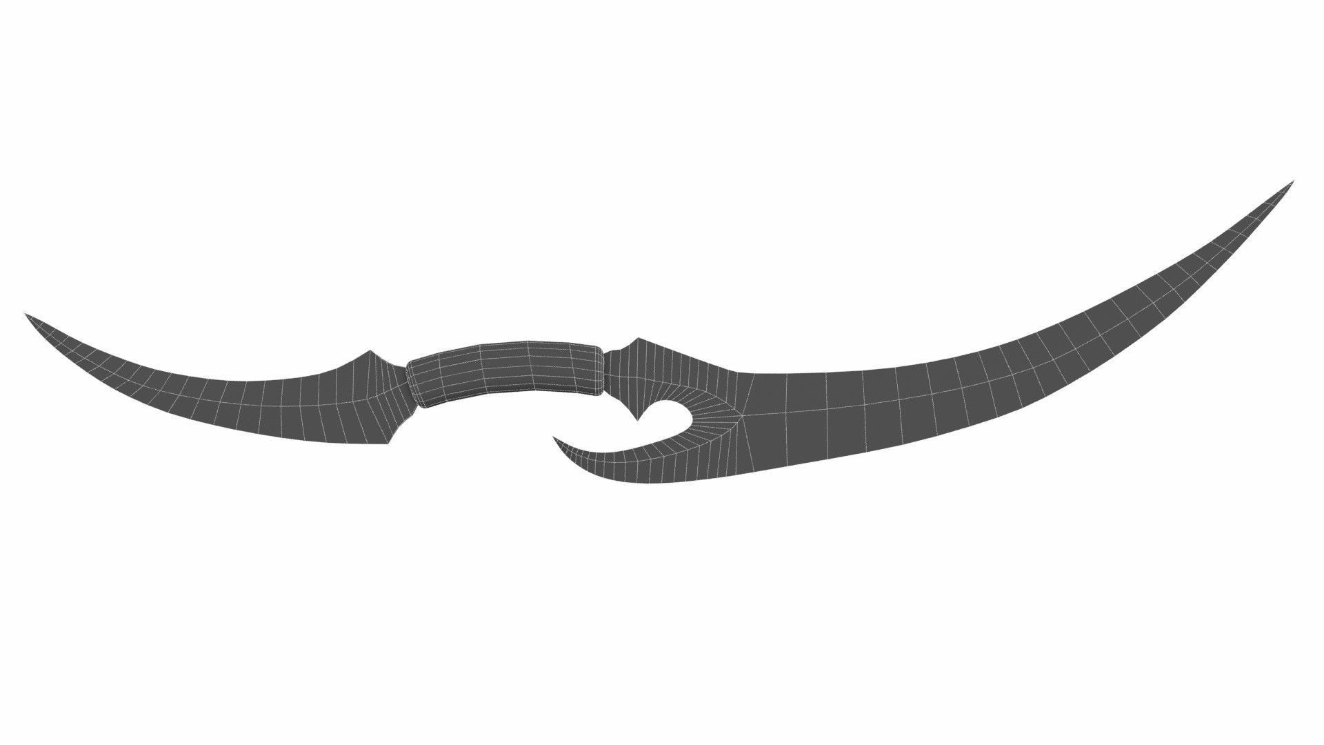 Double sword 3 Low-poly 3D model_6