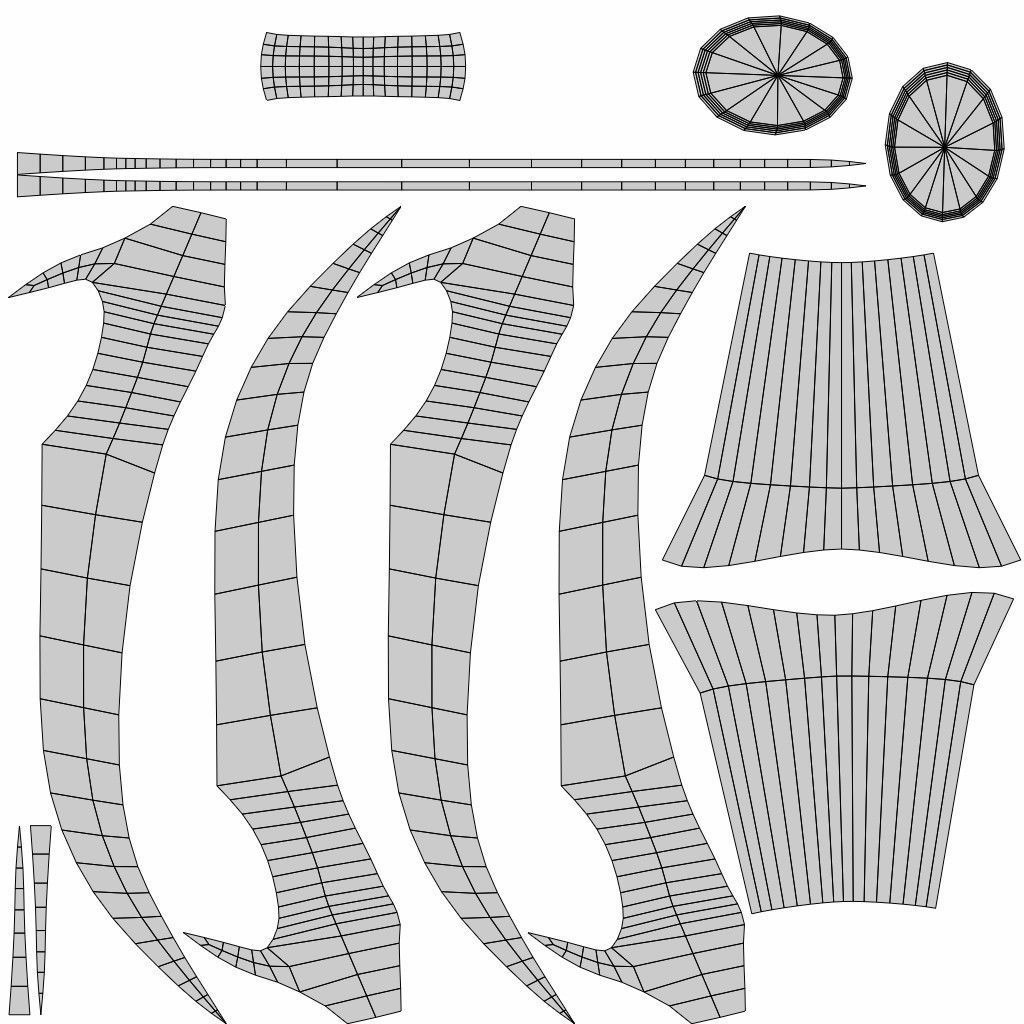 Double sword 7 Low-poly 3D model_5
