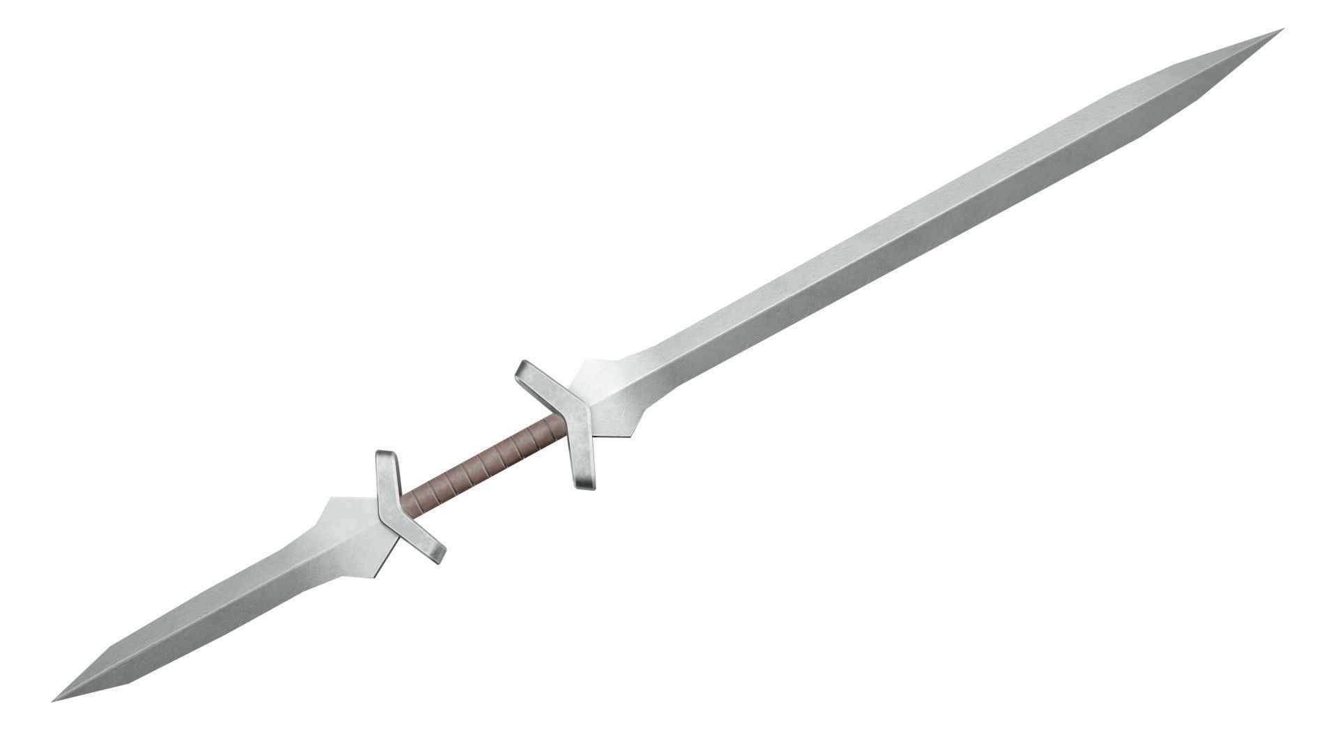 Double sword 9 Low-poly 3D model_2