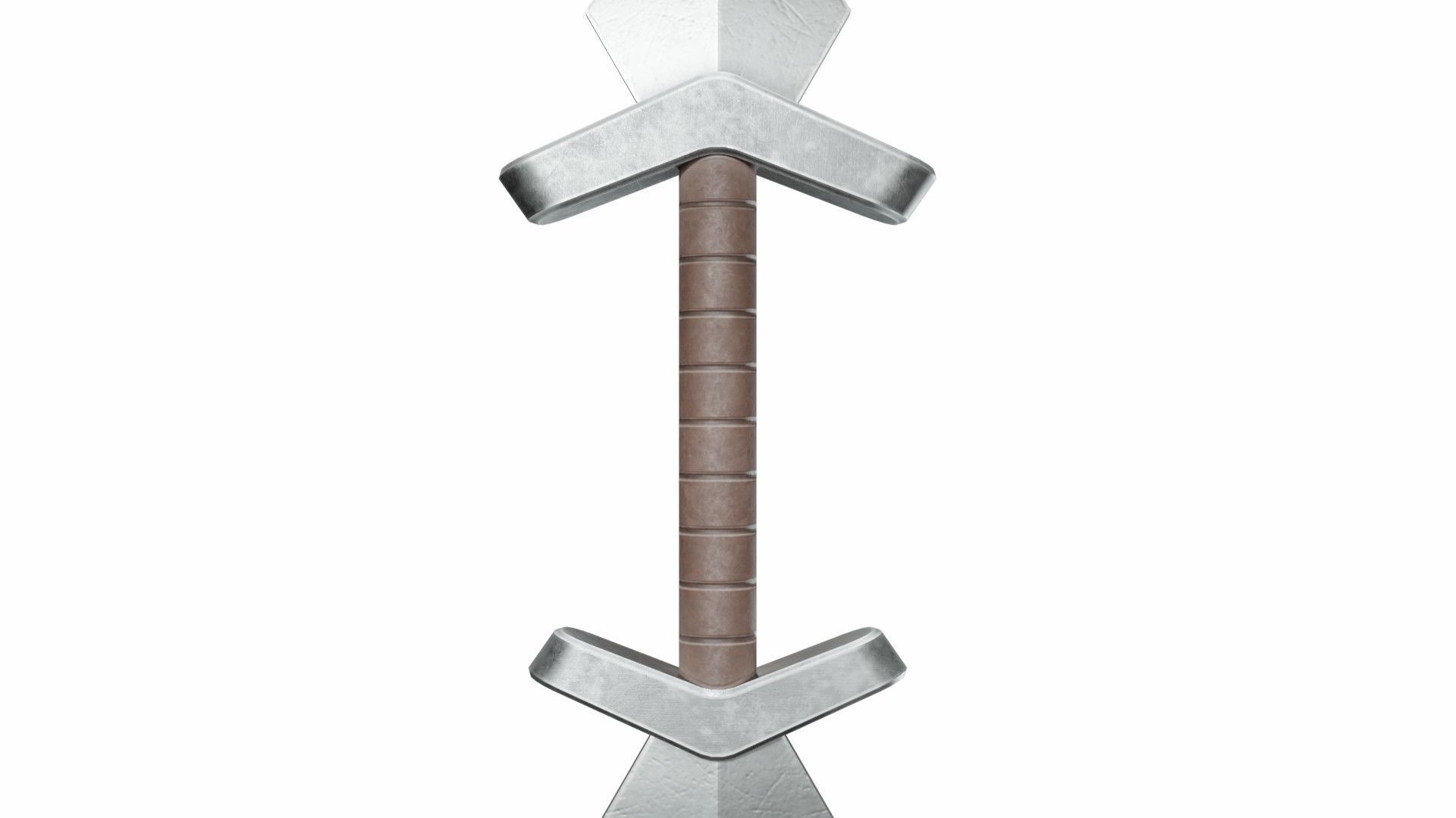 Double sword 9 Low-poly 3D model_1