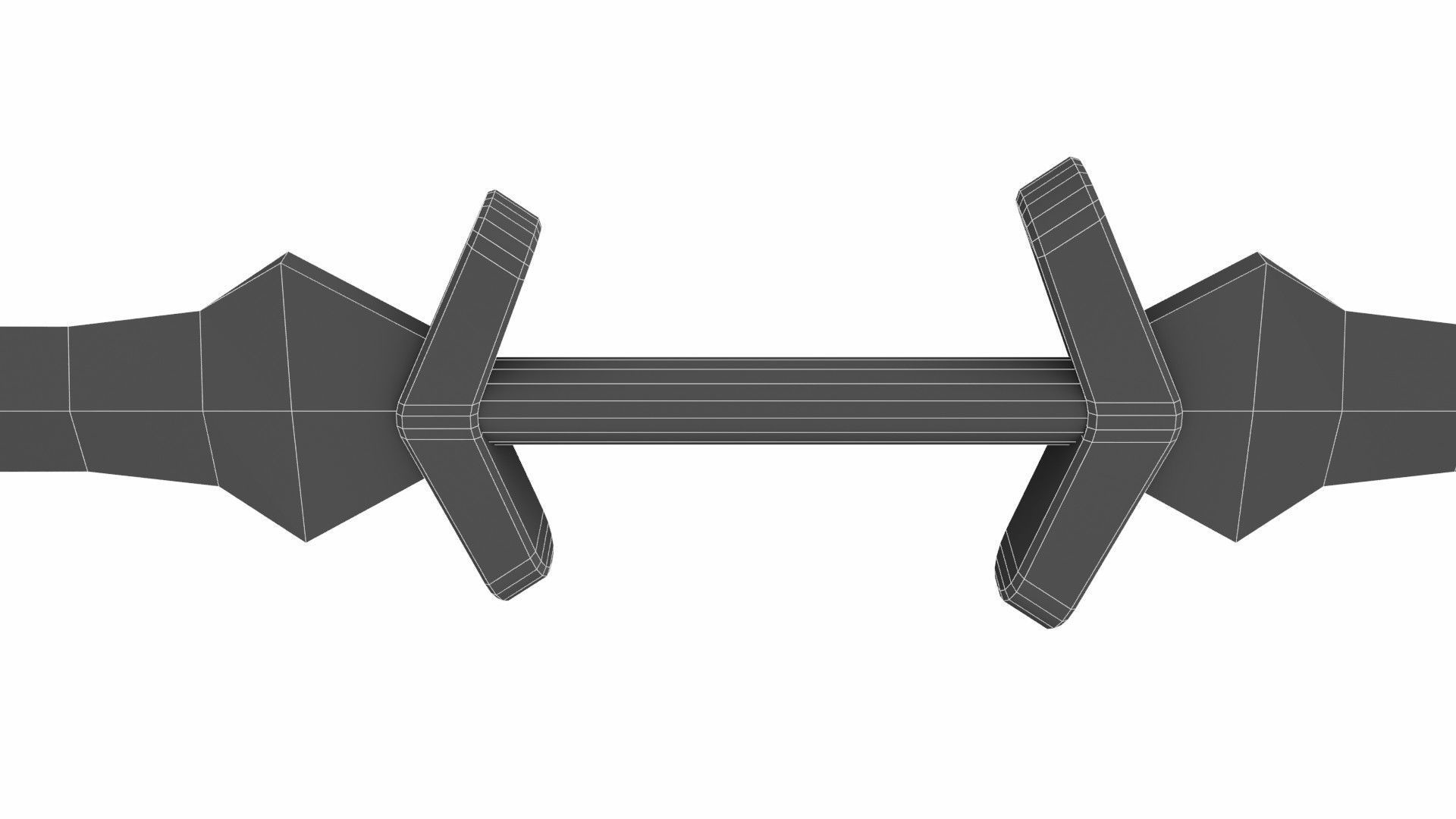 Double sword 9 Low-poly 3D model_7