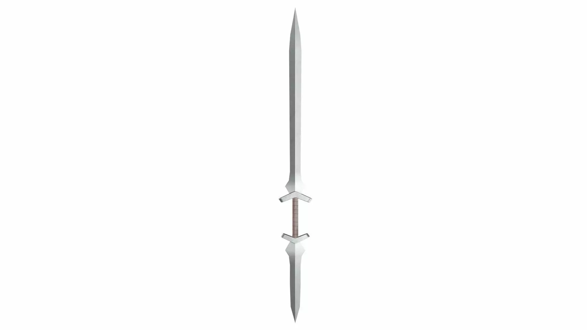 Double sword 9 Low-poly 3D model_0
