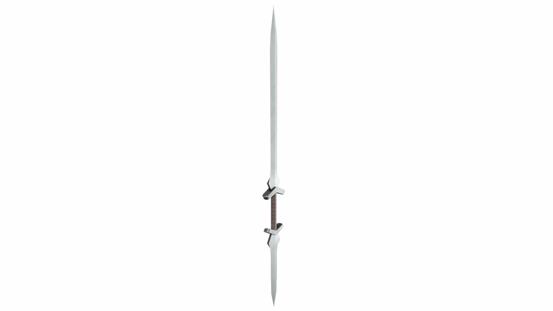 Double sword 9 Low-poly 3D model_3
