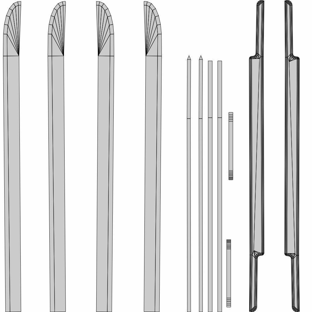 Double sword 10 Low-poly 3D model_5