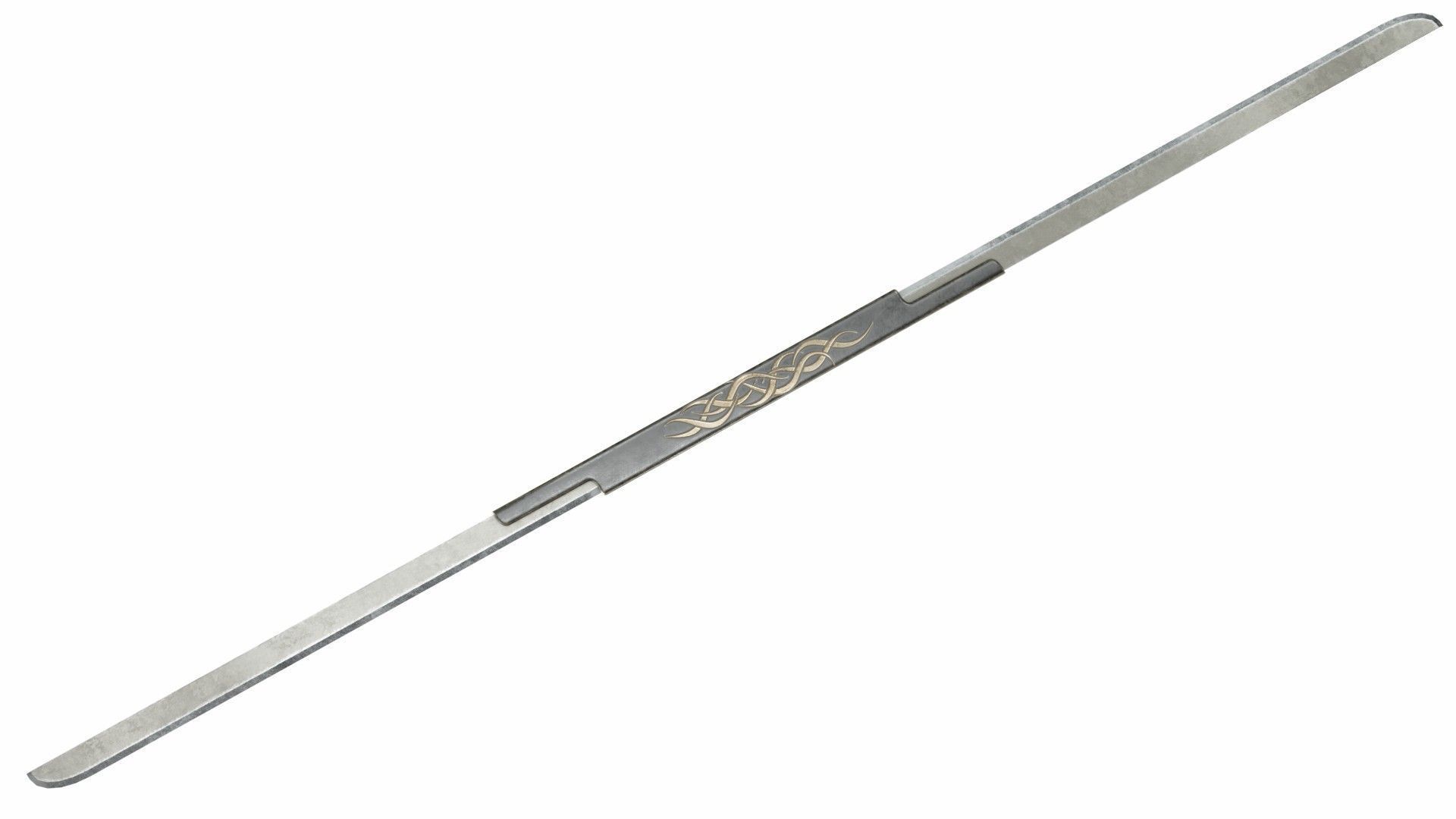 Double sword 10 Low-poly 3D model_2