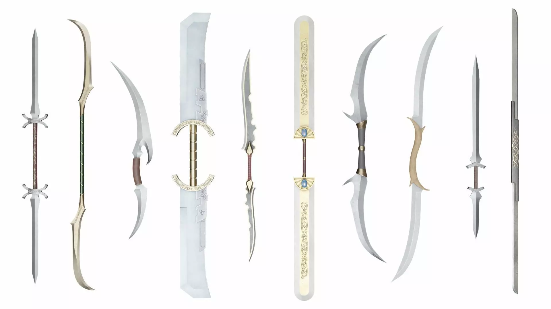 Double sword collection 3D model_0