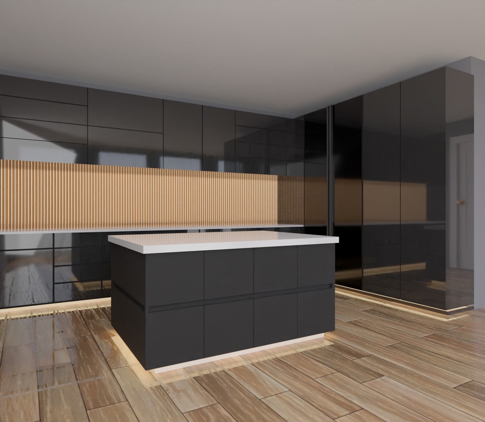 luxury kitchen interior 3D model rigged | CGTrader