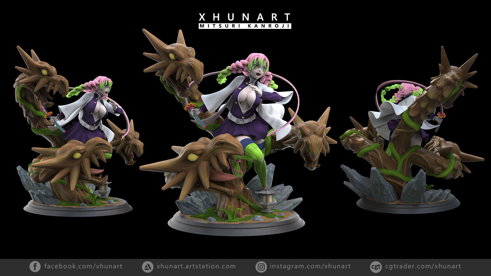 Mitsuri Kanroji - Demon slayer STL 3D print model_1