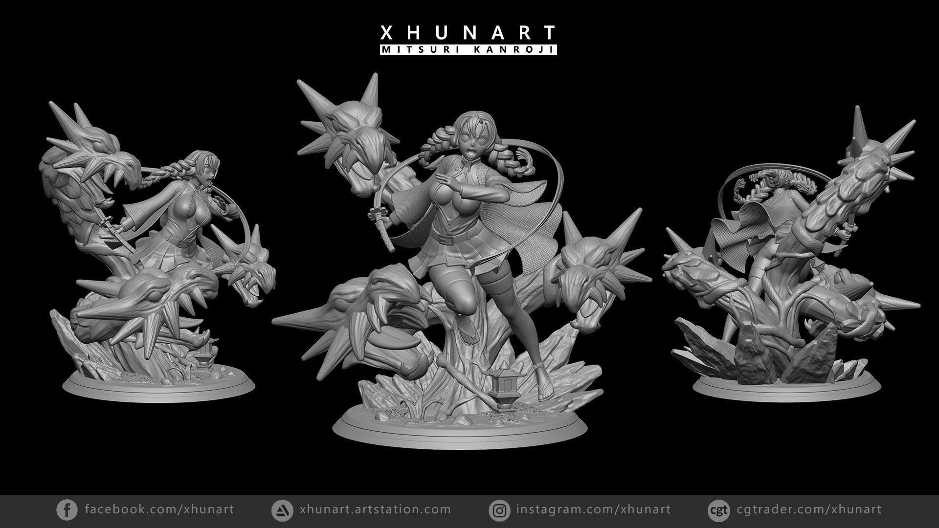Mitsuri Kanroji - Demon slayer STL 3D print model_3