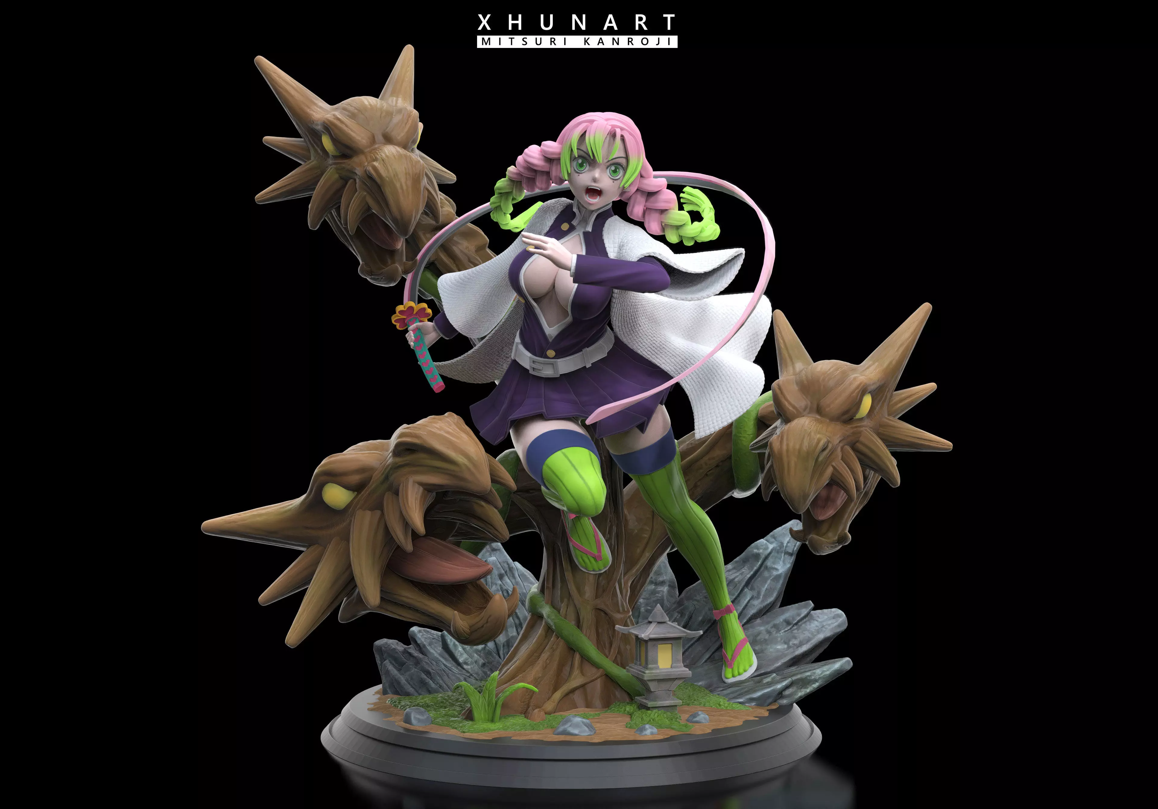 Mitsuri Kanroji - Demon slayer STL 3D print model_0