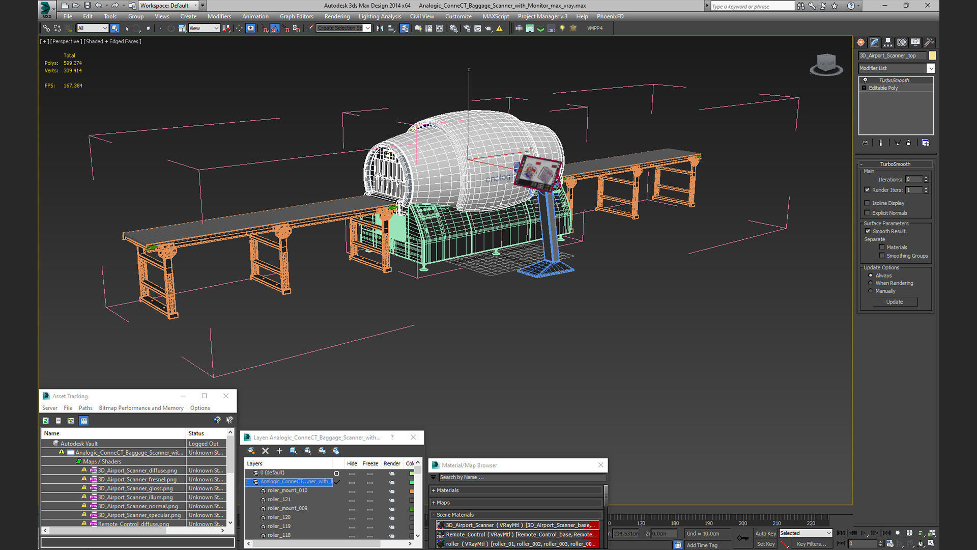 Analogic ConneCT Baggage Scanner with Monitor 3D model_25