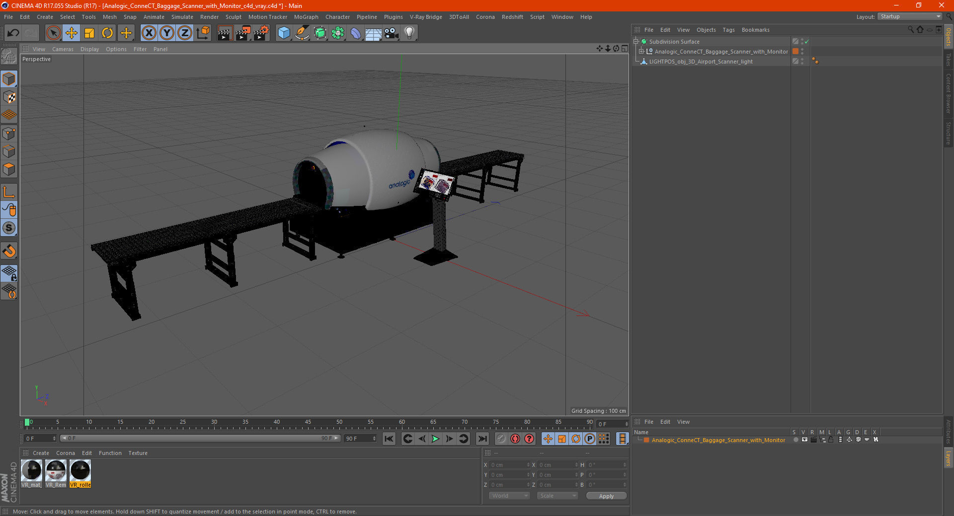 Analogic ConneCT Baggage Scanner with Monitor 3D model_26