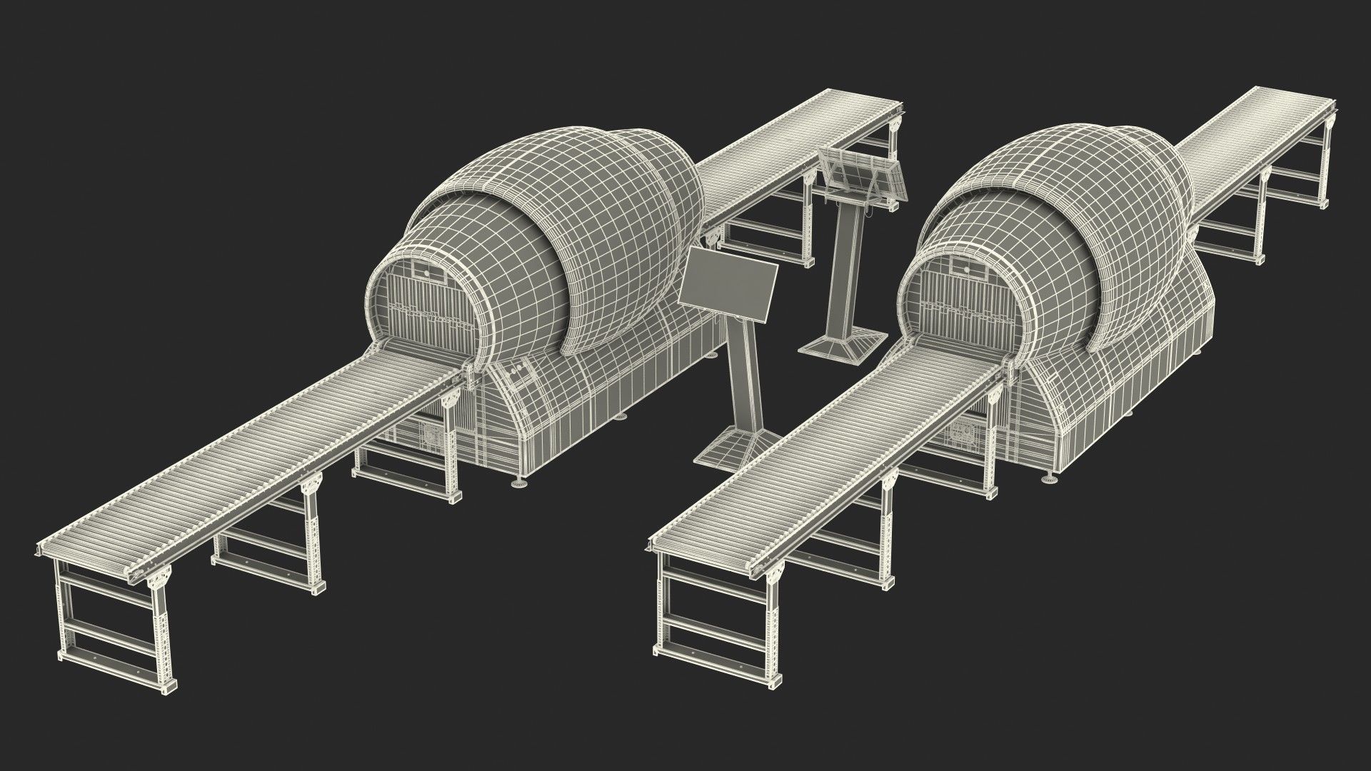 Analogic ConneCT Baggage Scanner with Monitor 3D model_30