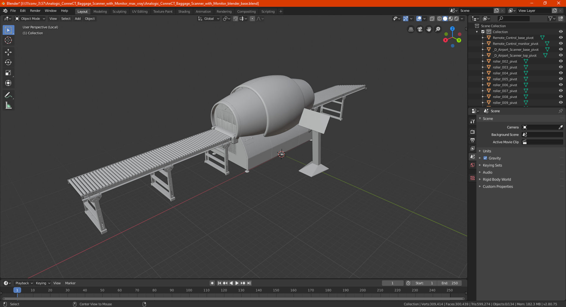 Analogic ConneCT Baggage Scanner with Monitor 3D model_28