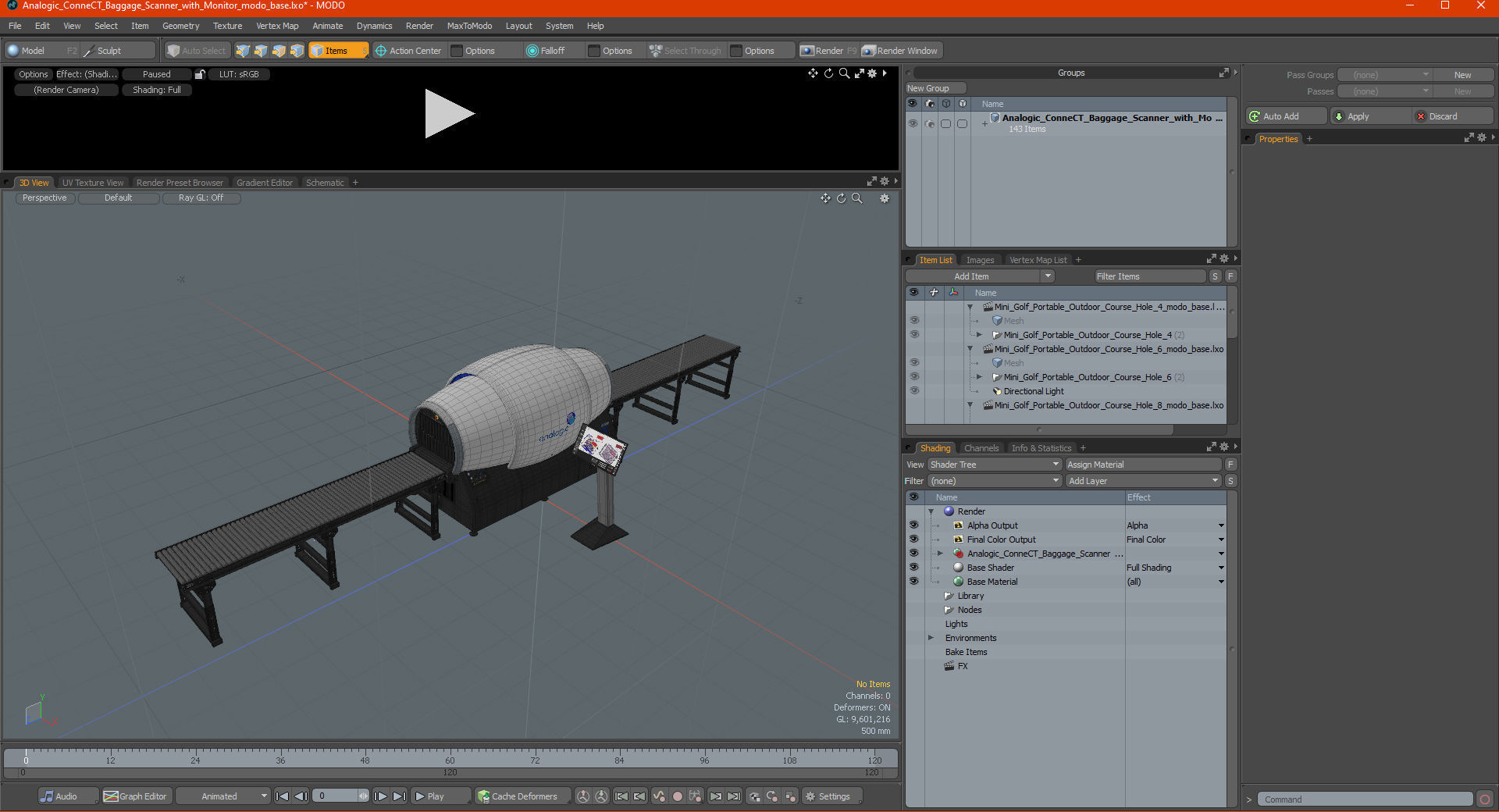 Analogic ConneCT Baggage Scanner with Monitor 3D model_29
