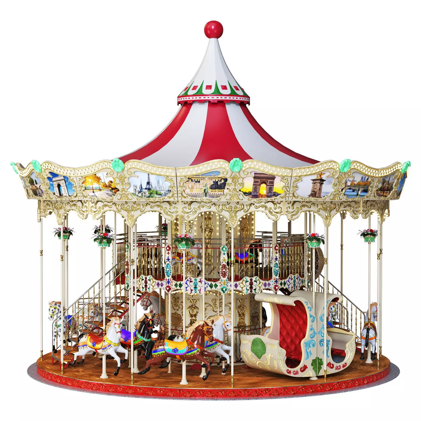 Carousel 2 levels Paris 3D model_0