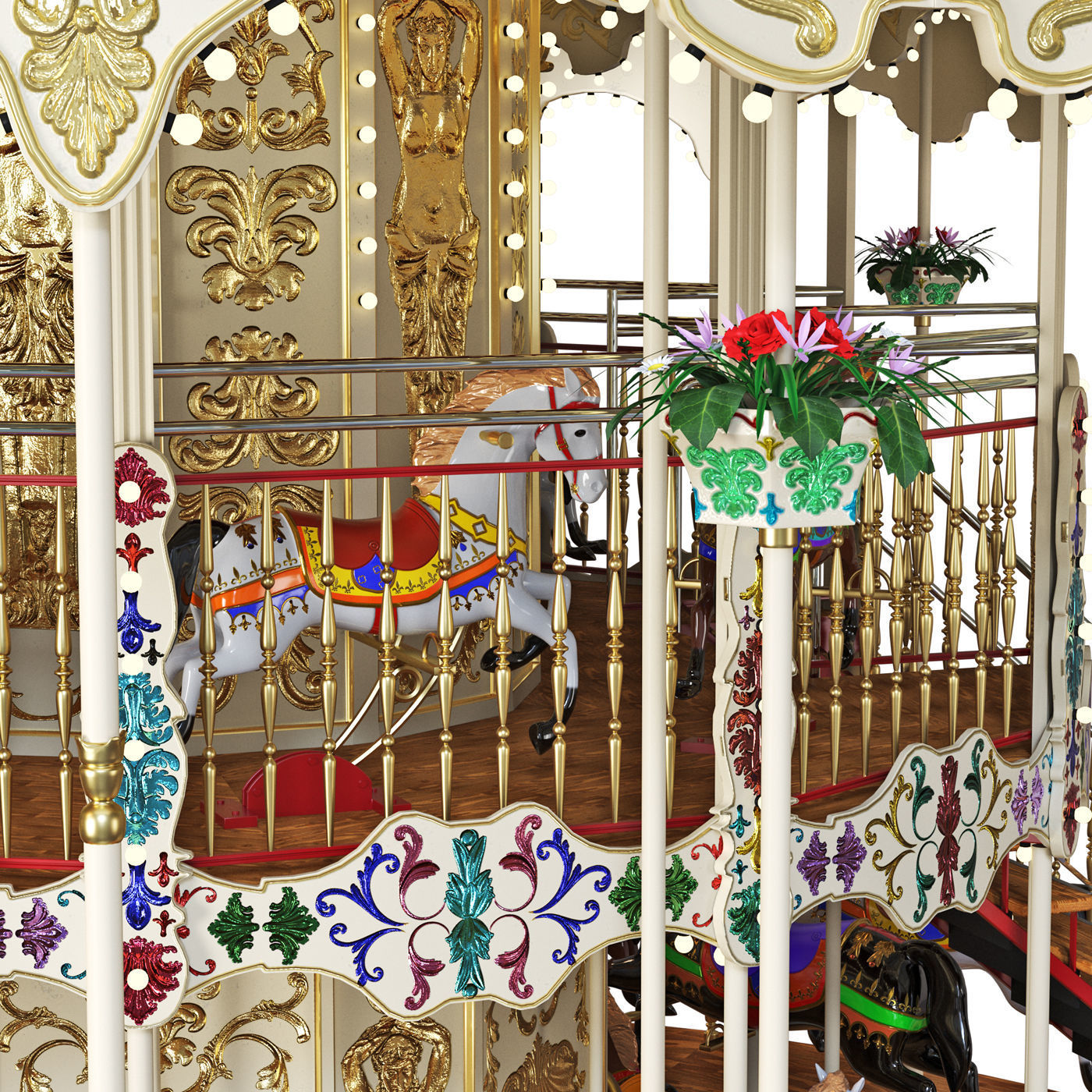 Carousel 2 levels Paris 3D model_6