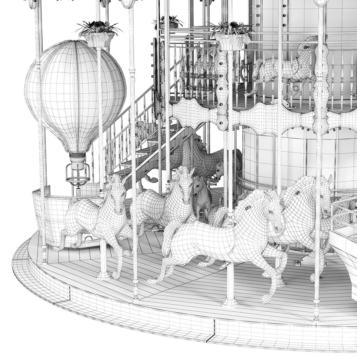 Carousel 2 levels Paris 3D model_14