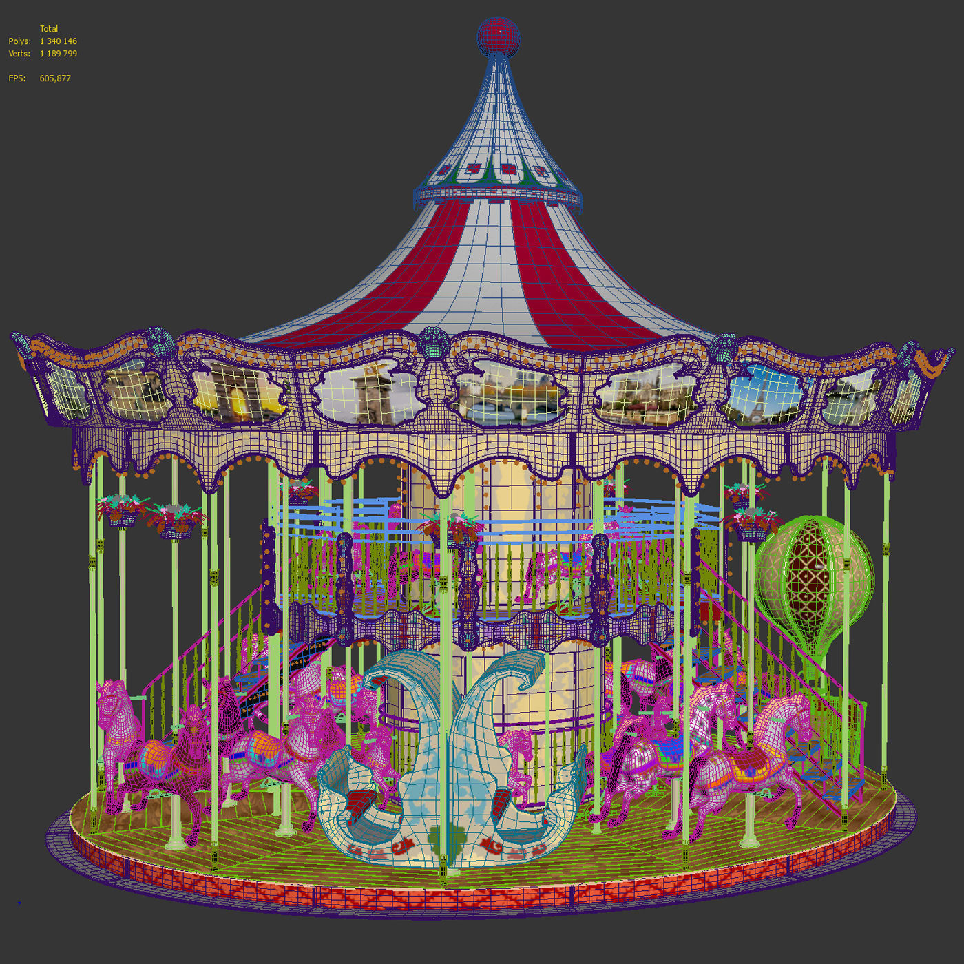 Carousel 2 levels Paris 3D model_15