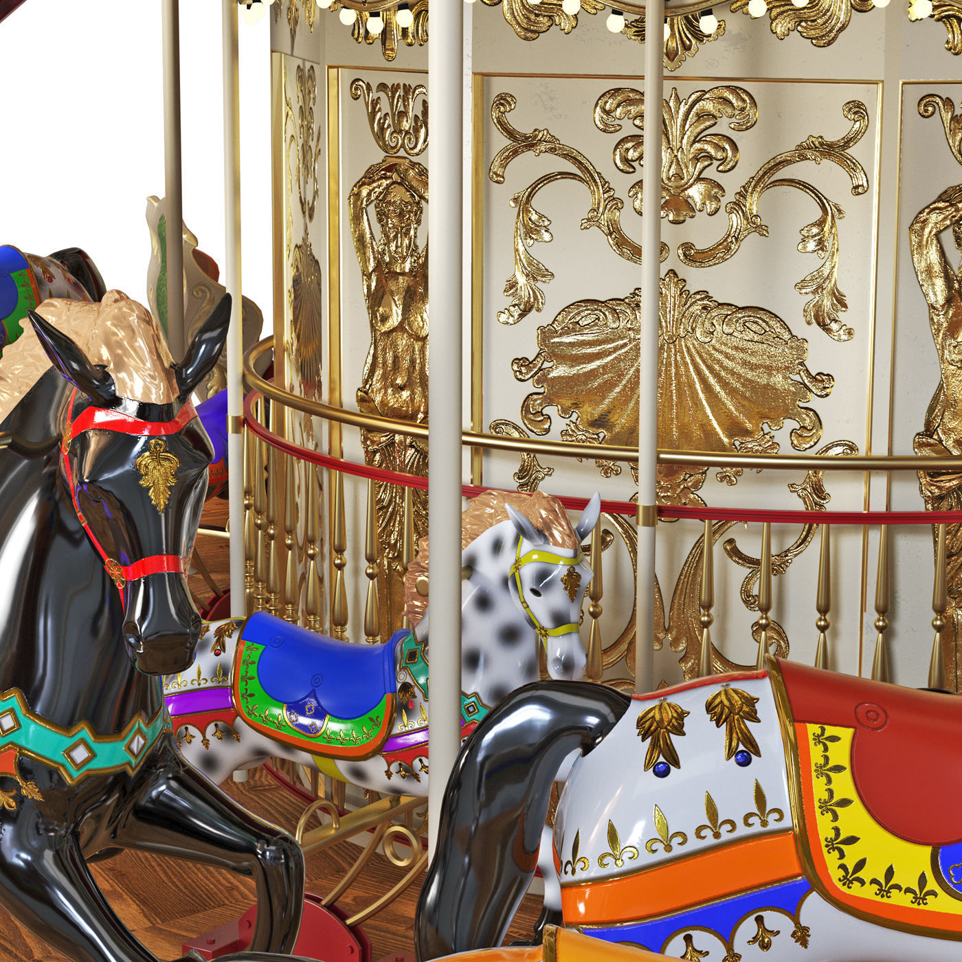 Carousel 2 levels Paris 3D model_7