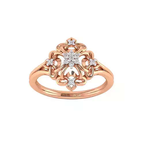 Women Flower Ring STL OBJ FBX Renders Details