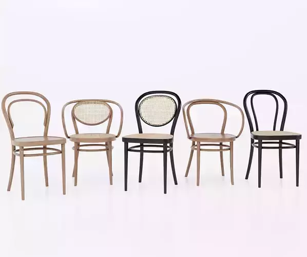 Set of classic dining chairs by Thonet