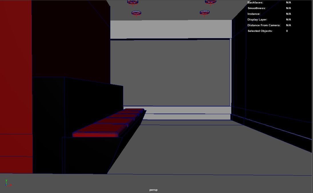 Empty Room Low-poly 3D model_2