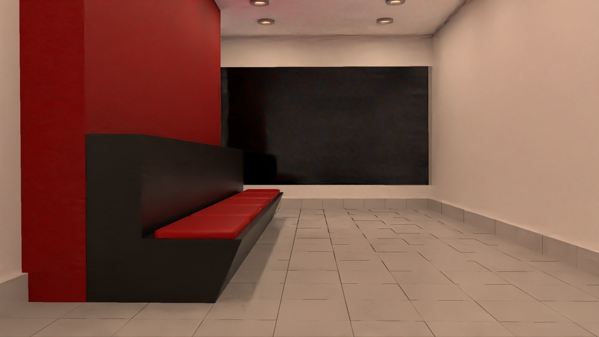 Empty Room Low-poly 3D model_1